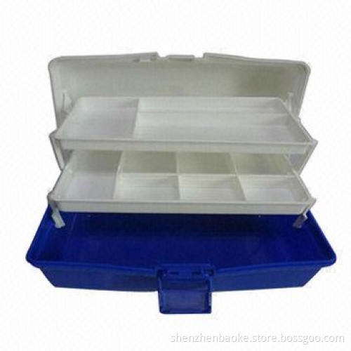 Plastic first aid kit for workplace, construction site, office with medical products